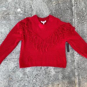 No Boundaries Women Sweater Long Sweeter Pull Up Red Sweater Size L 11-13